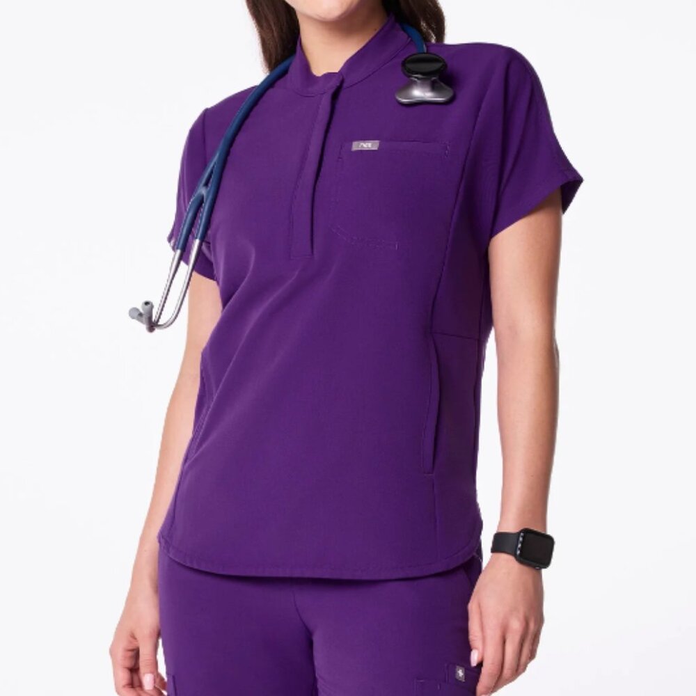 Figs Montex Scrub Top In Digital Grape